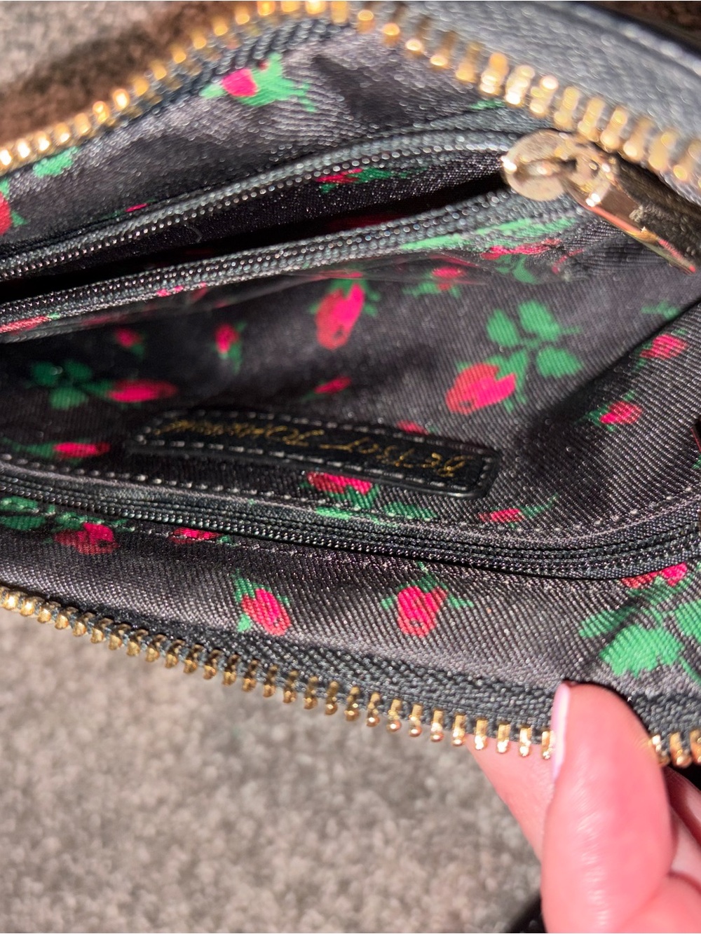 Betsey Johnson Black Floral Embroidered Wristlet Clutch - Picture 7 of 8